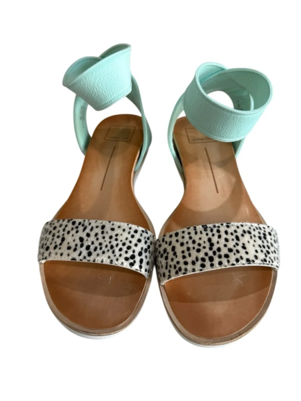 Dolce Vita Vivian Mint‎ and leopard -Print Ankle Strap Sandals